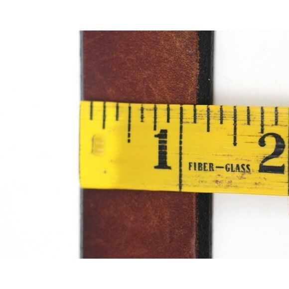 HANDCRAFTED BROWN GENUINE LEATHER 1 1/8"Wd CASUAL DRESS MEN'S BELT Sz 42 (E37 - Picture 9 of 15